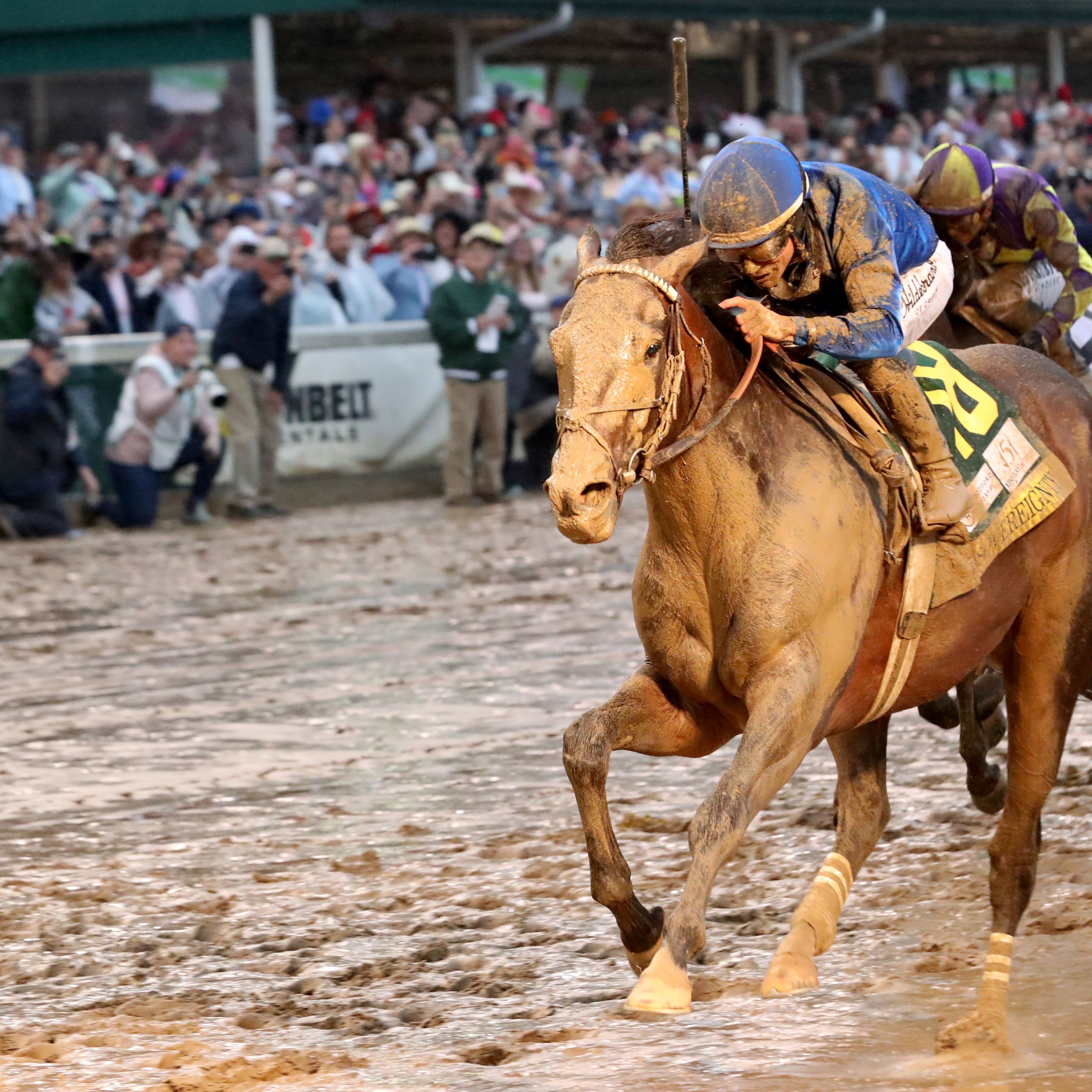 Sovereignty wins the 2025 Kentucky Derby at Churchill Downs.