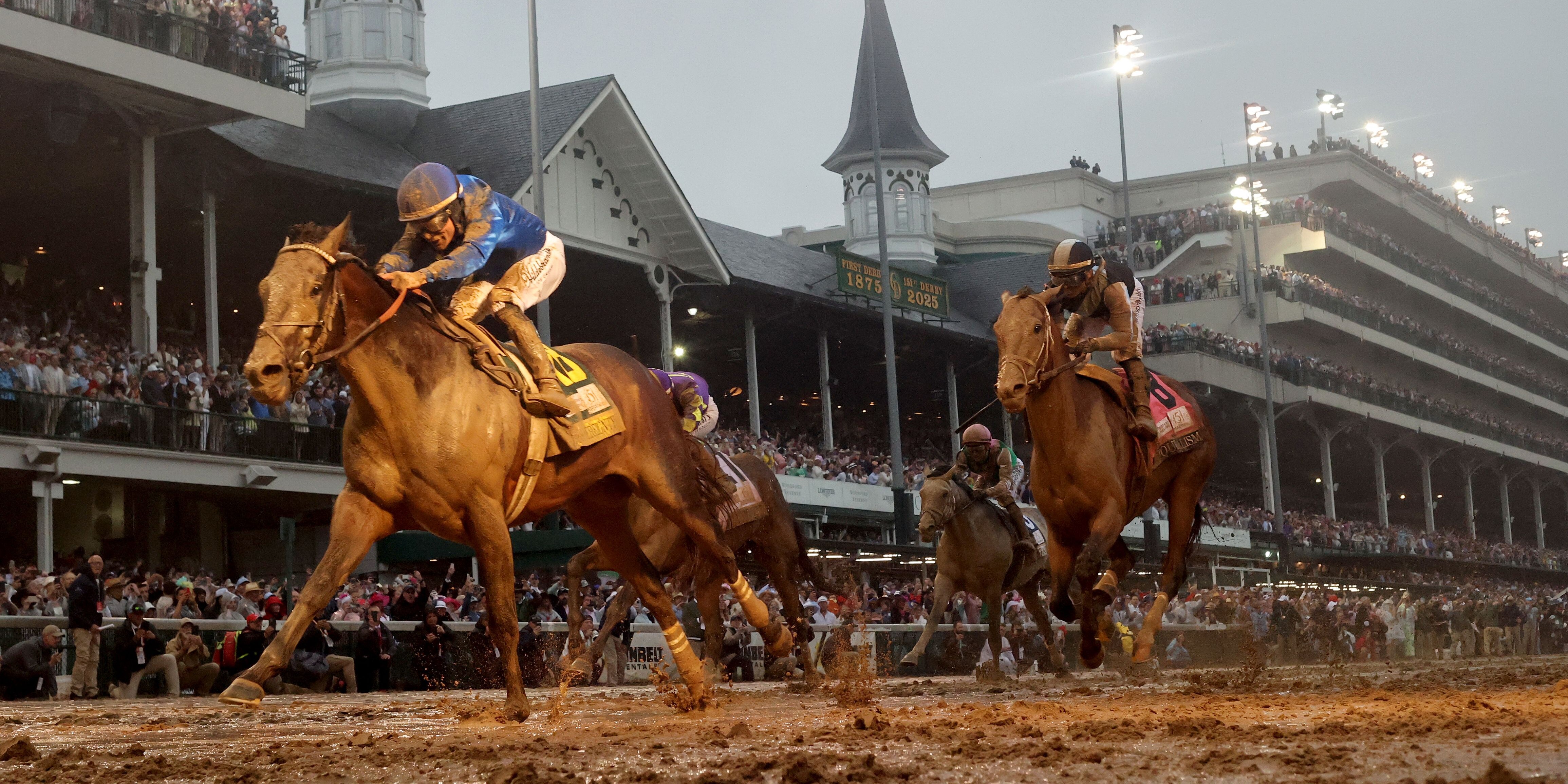 Sovereignty wins the 2025 Kentucky Derby at Churchill Downs.