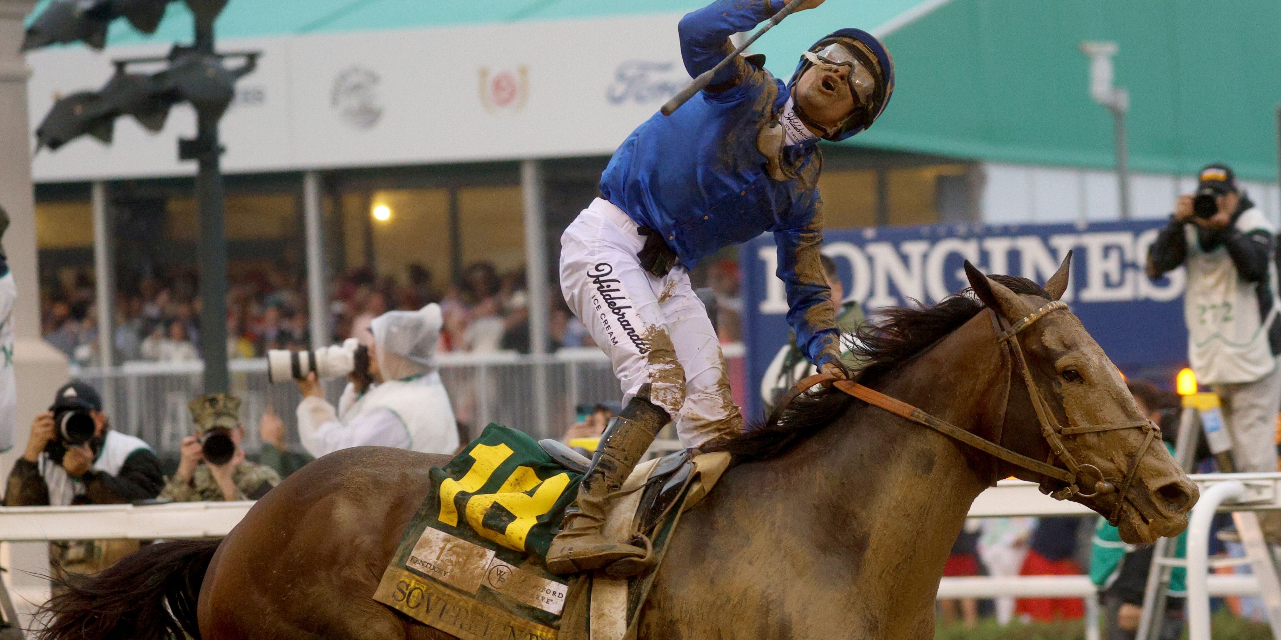 Sovereignty wins the 2025 Kentucky Derby at Churchill Downs.