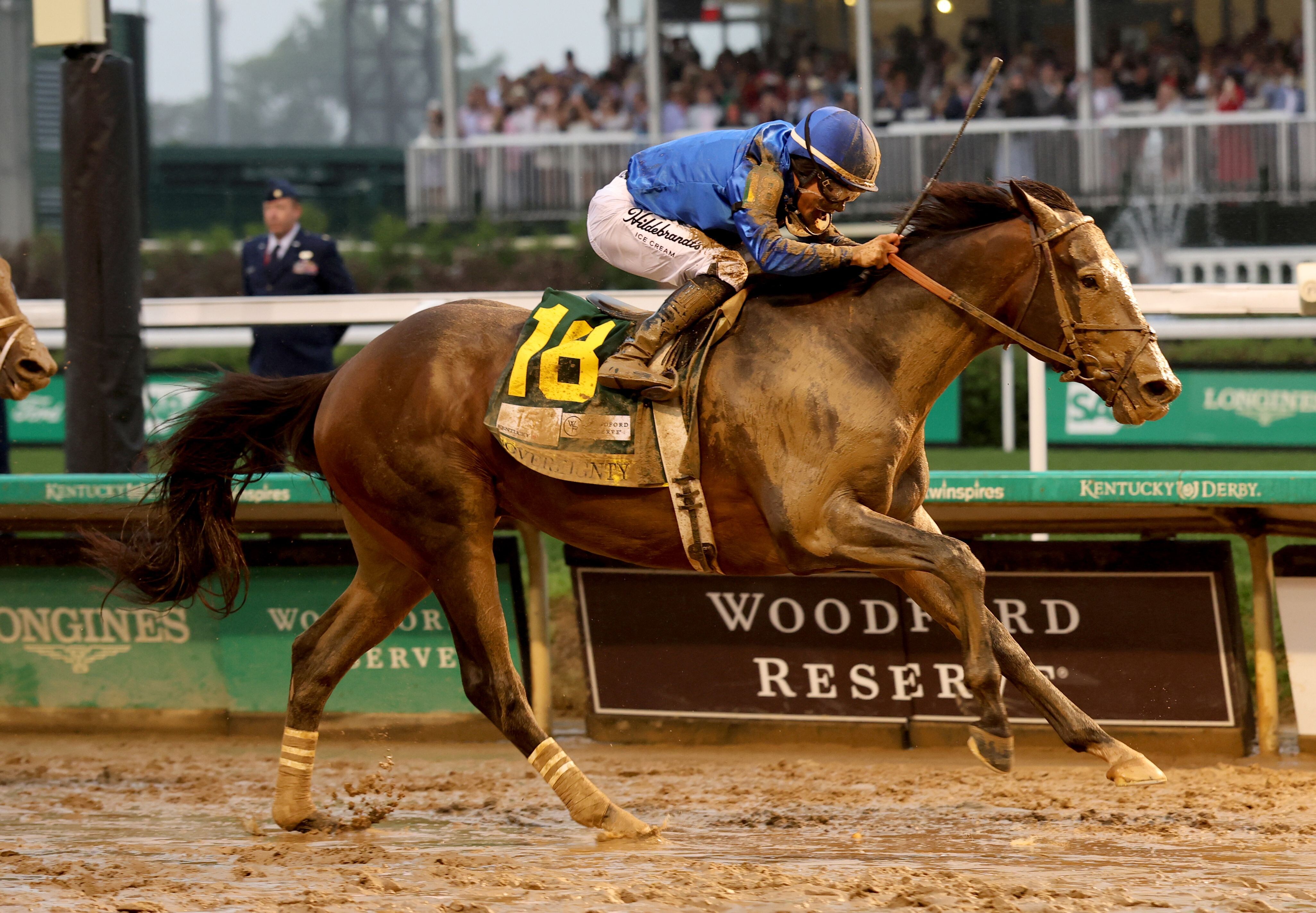Sovereignty wins the 2025 Kentucky Derby at Churchill Downs.