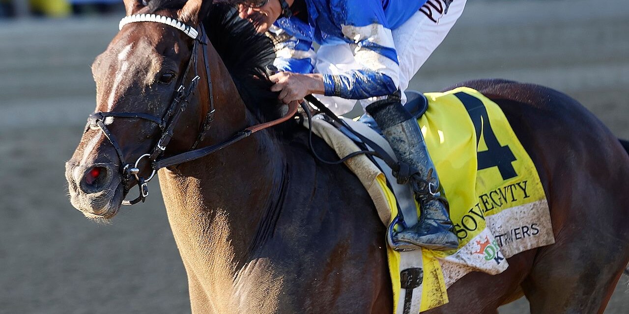 Sovereignty wins the Travers at Saratoga.