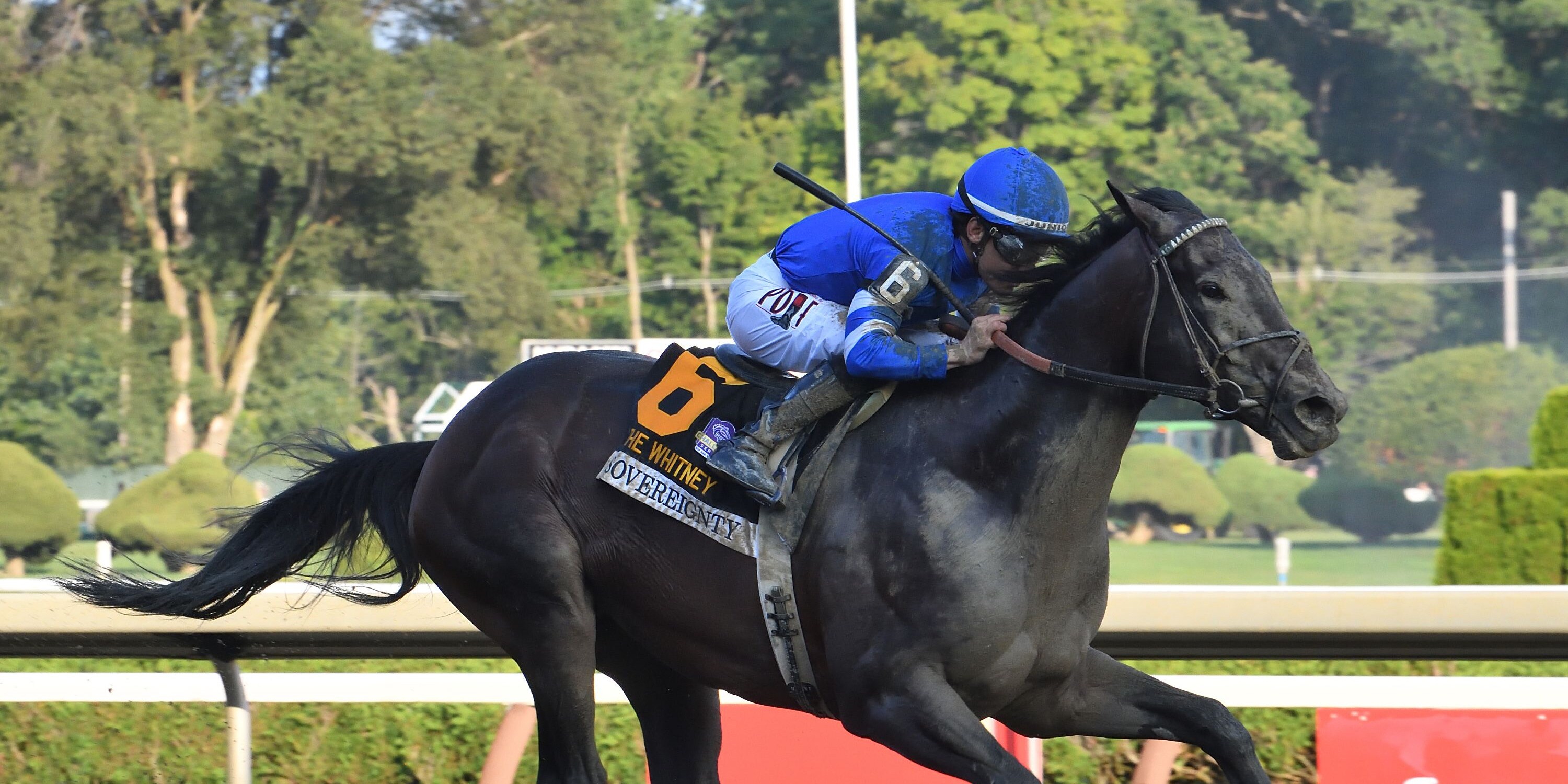 Sovereignty wins the Whitney Stakes at Saratoga.