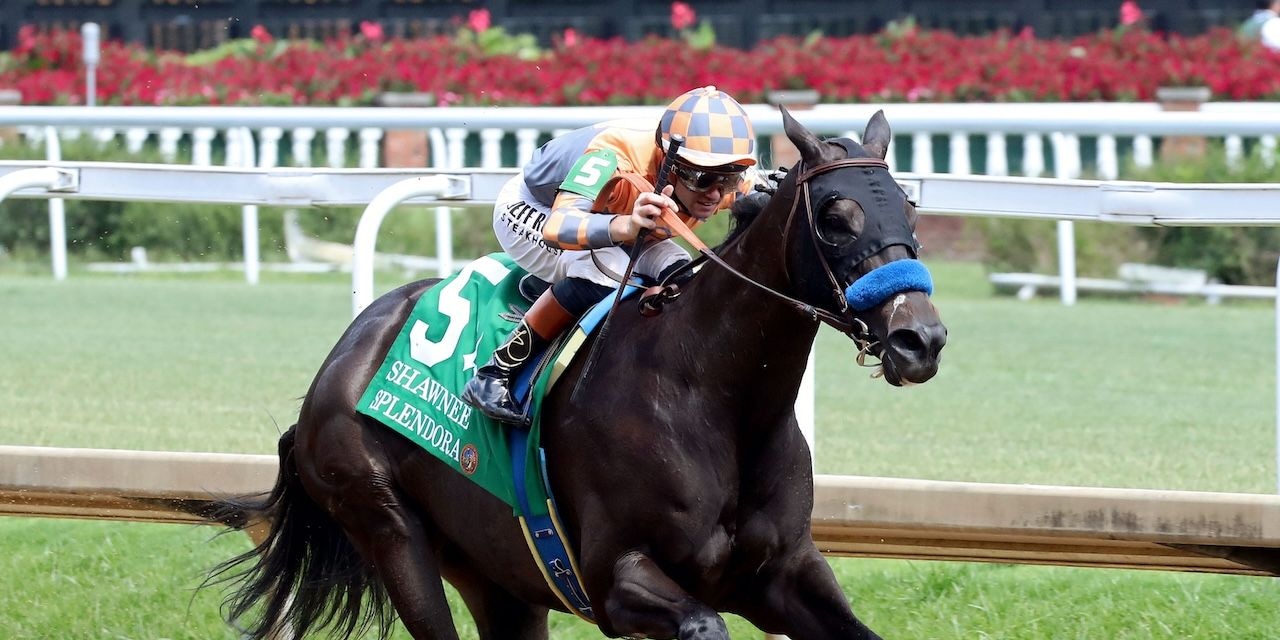 Splendora wins the Shawnee at Churchill Downs on Stephen Foster Preview Day.