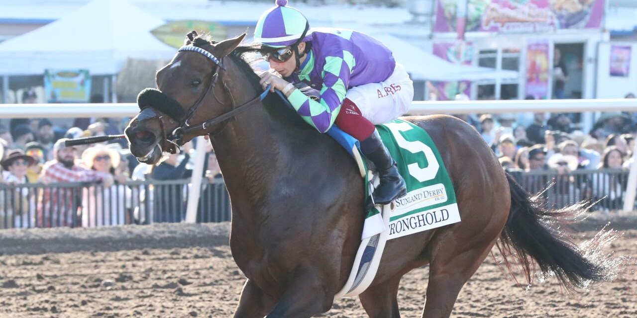 Stronghold winning the Sunland Park Derby (G3) at Sunland Park (Photo by Coady Photography)