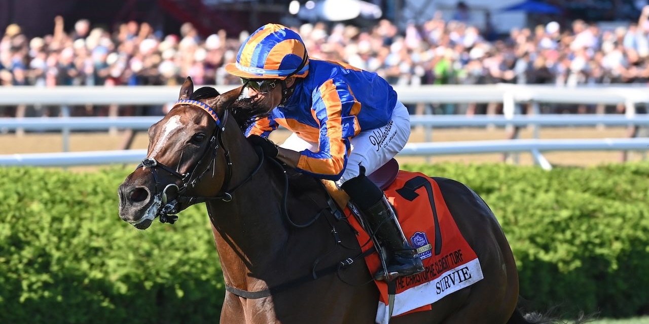 Survie wins the Christophe Clement (G1) at Saratoga.
