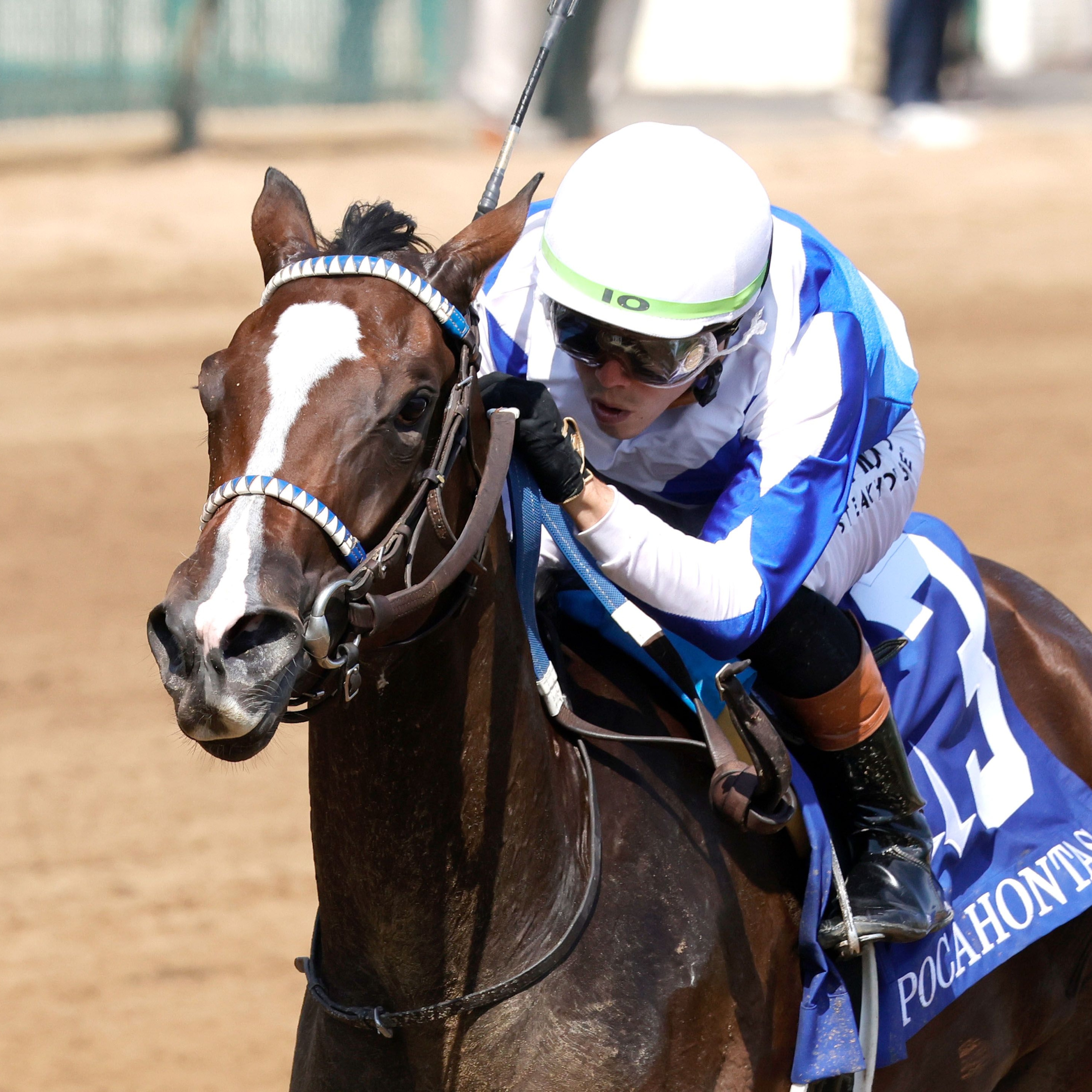 Taken By The Wind wins the Pocahontas Stakes at Churchill Downs.