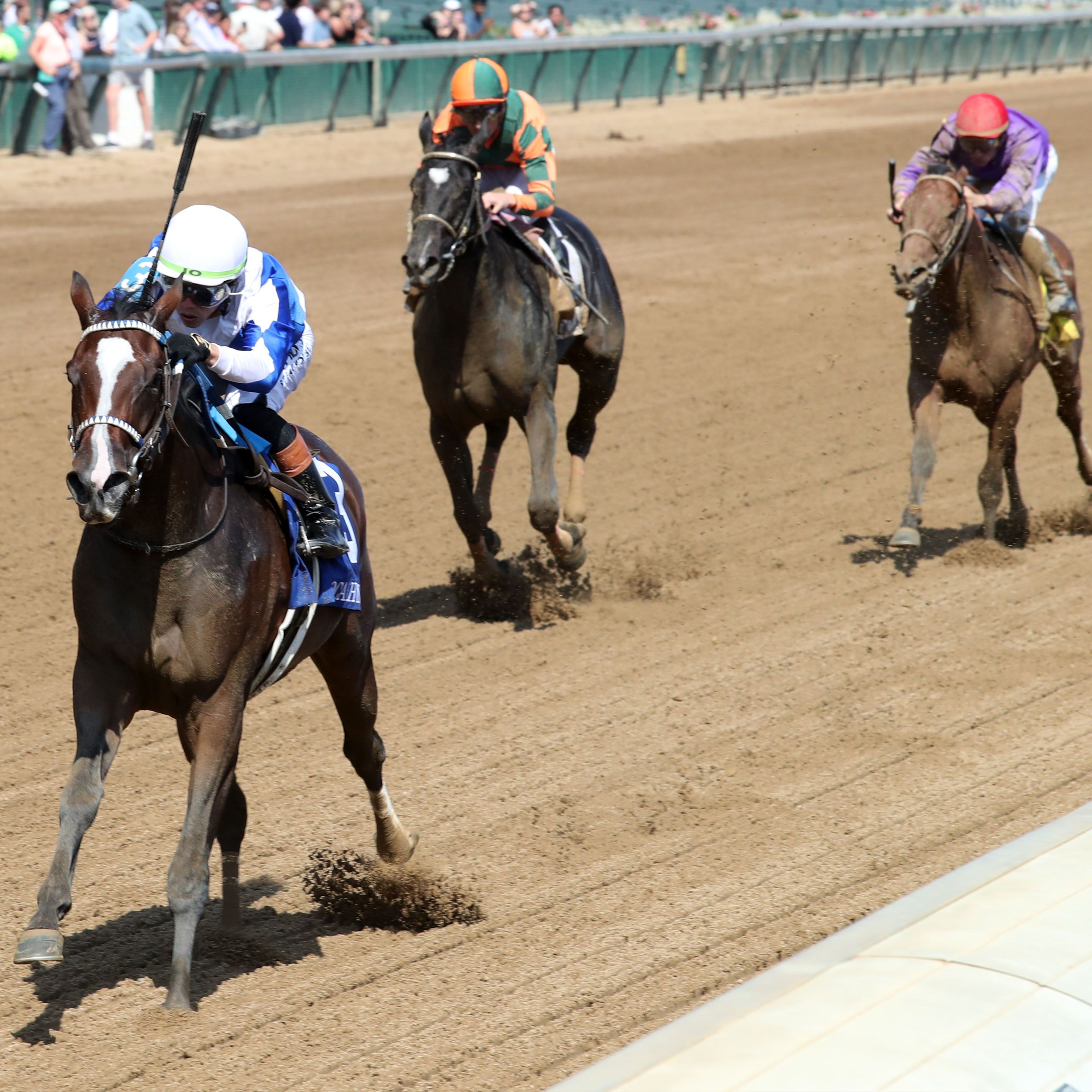 Taken By The Wind wins the Pocahontas Stakes at Churchill Downs.