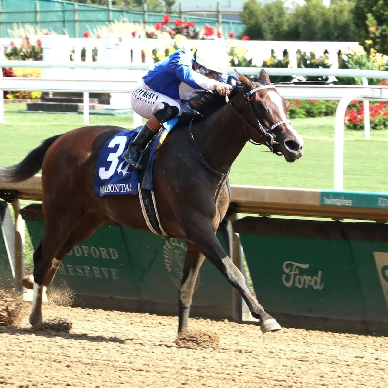 Taken By The Wind wins the Pocahontas Stakes at Churchill Downs.