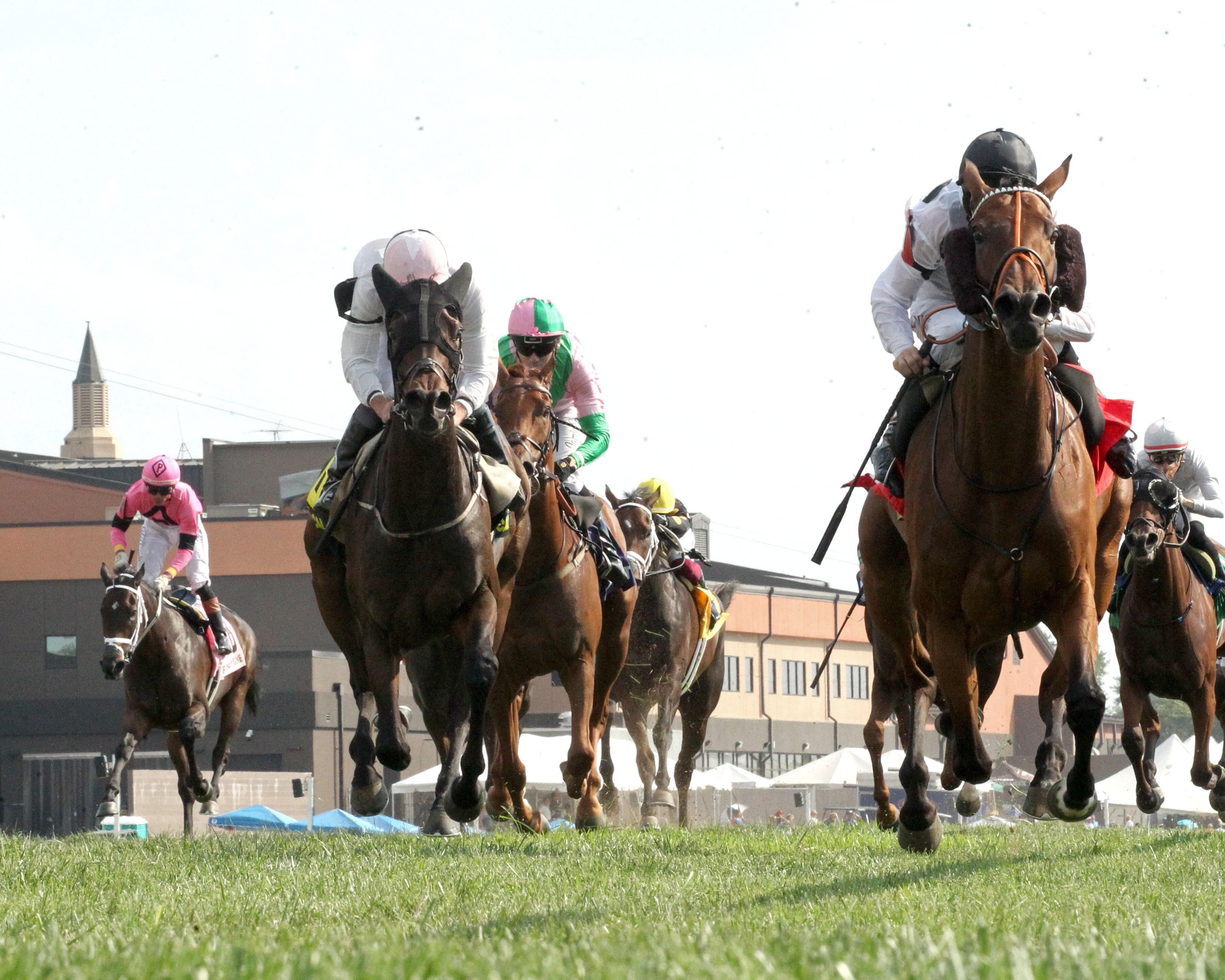 Tiffany wins the Kentucky Turf Cup Invitational at Kentucky Downs.