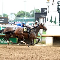 Take Charge Milady defeat's Immersive in the Monomoy Girl Overnight Stakes at Churchill Downs. (Photo by Coady Media / Credit to Renee Torbit)