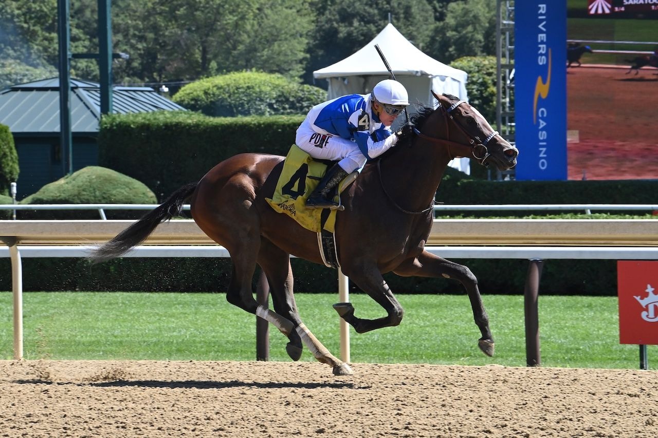 Taken By The Wind wins at Sartoga.