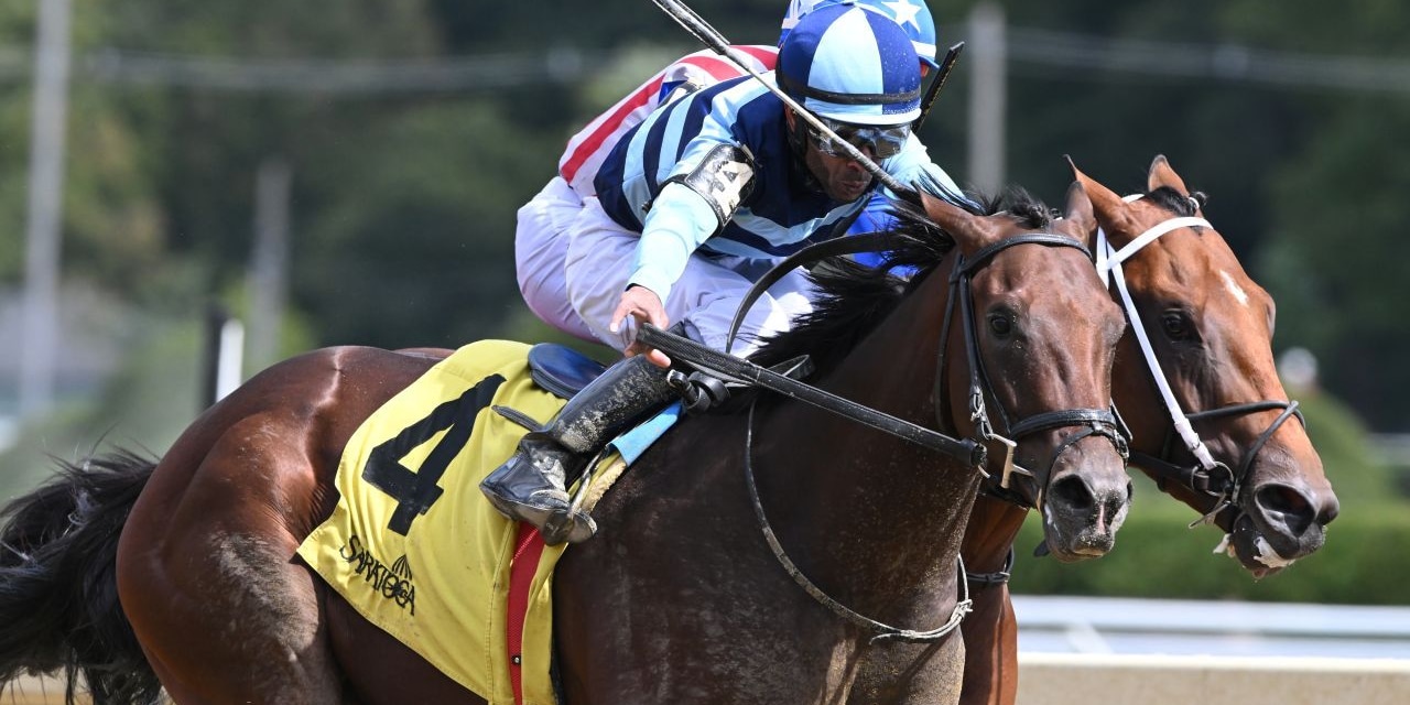 Talkin breaking his maiden at Saratoga.