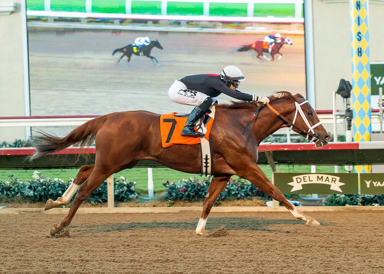 The Chosen Vron wins the Cary Grany Stakes at Del Mar