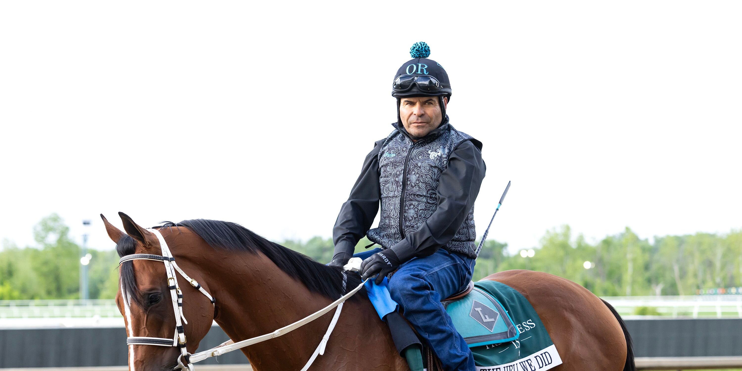 The Hell We Did trains towards the Preakness Stakes (Photo by Equi-Photo)