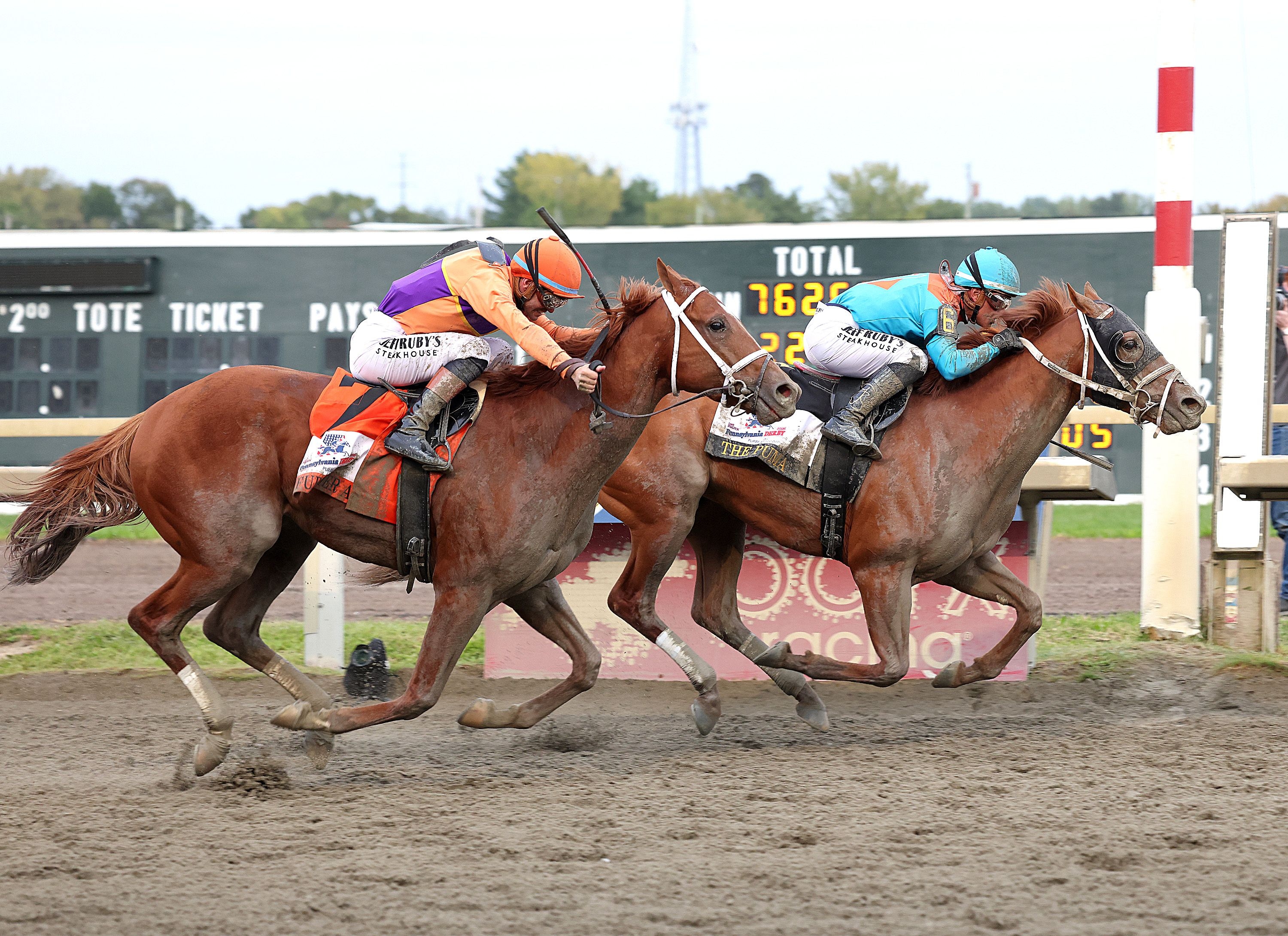 The Puma holds off Further Ado in the Pennsylvania Derby (G1)