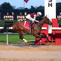 Thorpedo Anna wins the Azeri Stakes at Oaklawn Park.