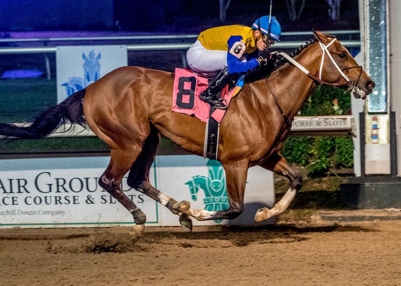 Track Phantom wins the Gun Runner S. at Fair Grounds (Photo by Hodges Photography)