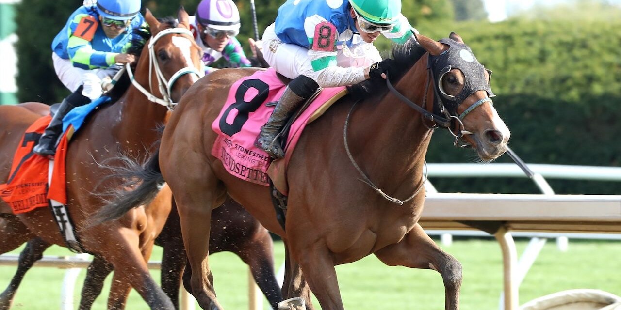 Trendsetter wins the Lexington Stakes at Keeneland.