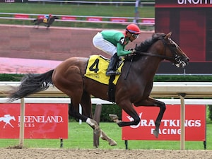 U. S. S. Valor breaks his maiden at Saratoga.