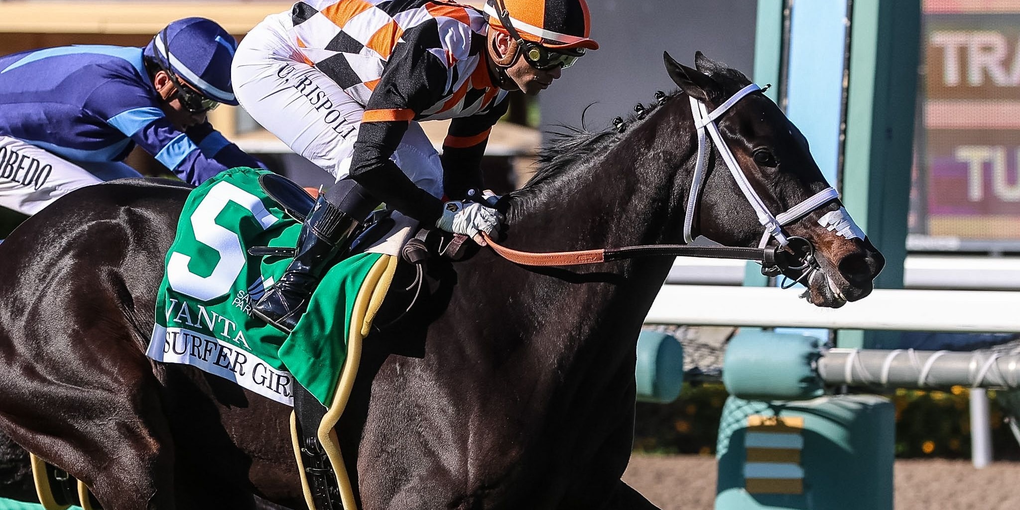 Vanta winning the Surfer Girl (G3) at Santa Anita.