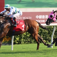 Voyage Bubble wins the Jockey Club Mile