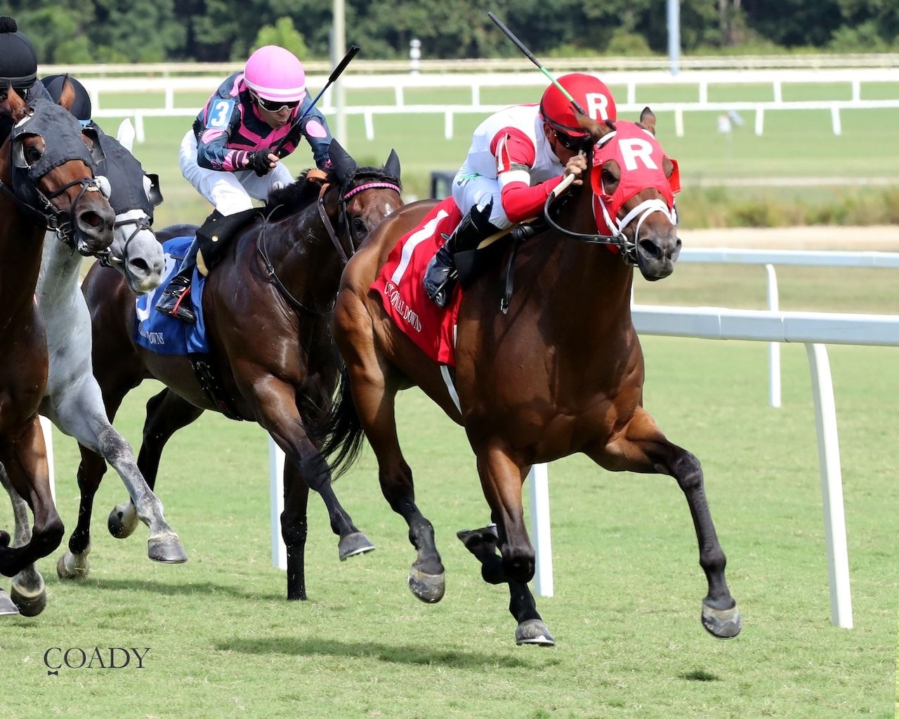 Whenigettoheaven wins the meadow Stable Handicap at Colonial Downs. 