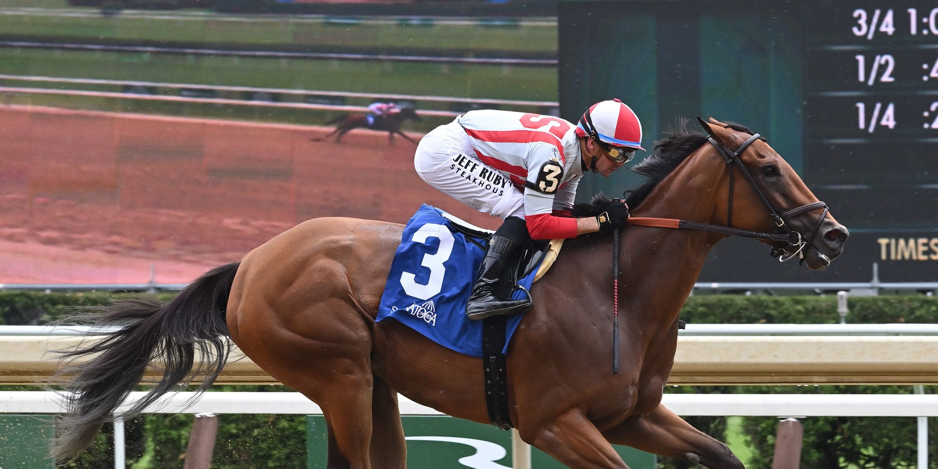 Ways and Means wins the Bed o' Roses S. at Belmont at Saratoga 2025 (Photos by Coglianese Photos/Chris Rahayel)