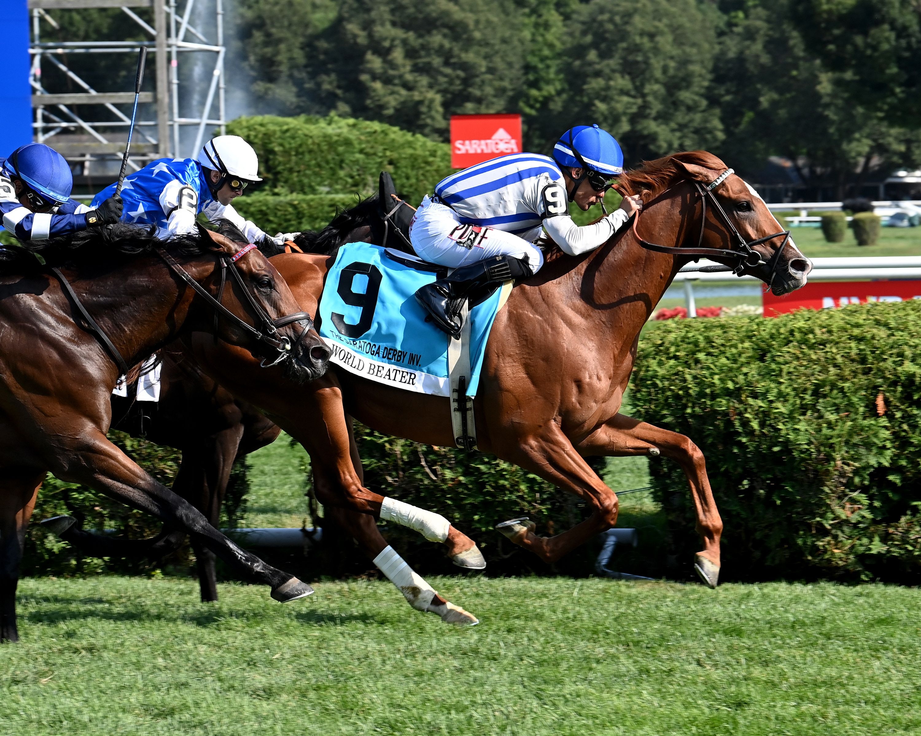 World Beater wins the Saratoga Derby at Saratoga.