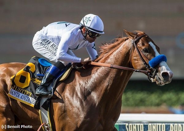 Hard to Justify at Santa Anita (Photo by Horsephotos.com)