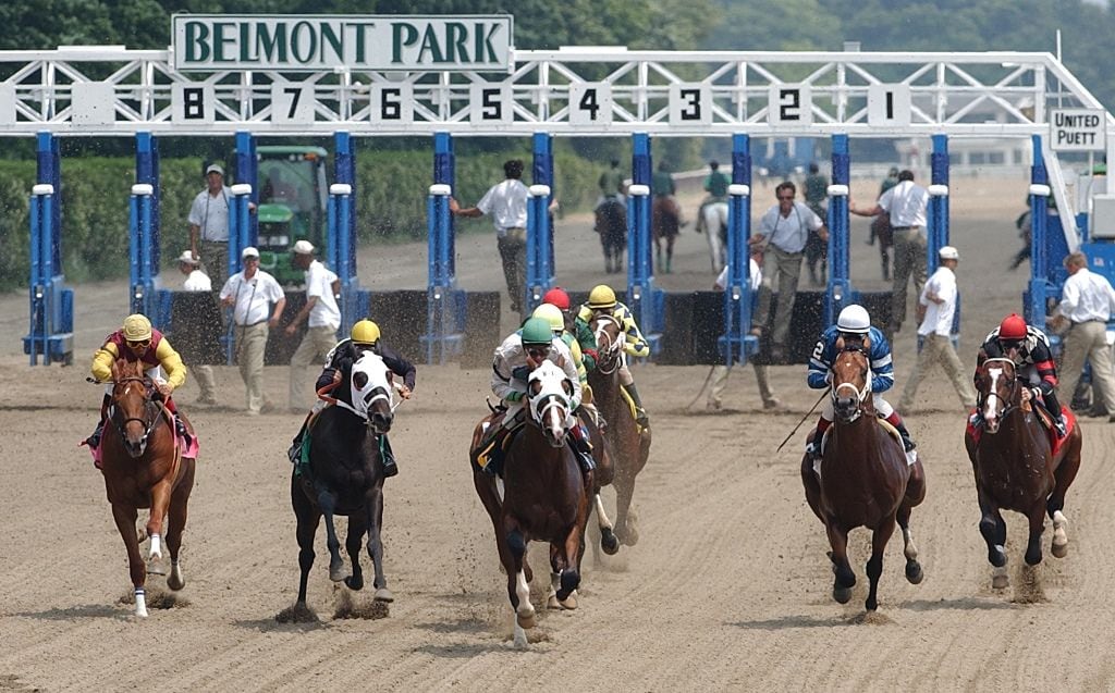 Racing at Belmont Park.