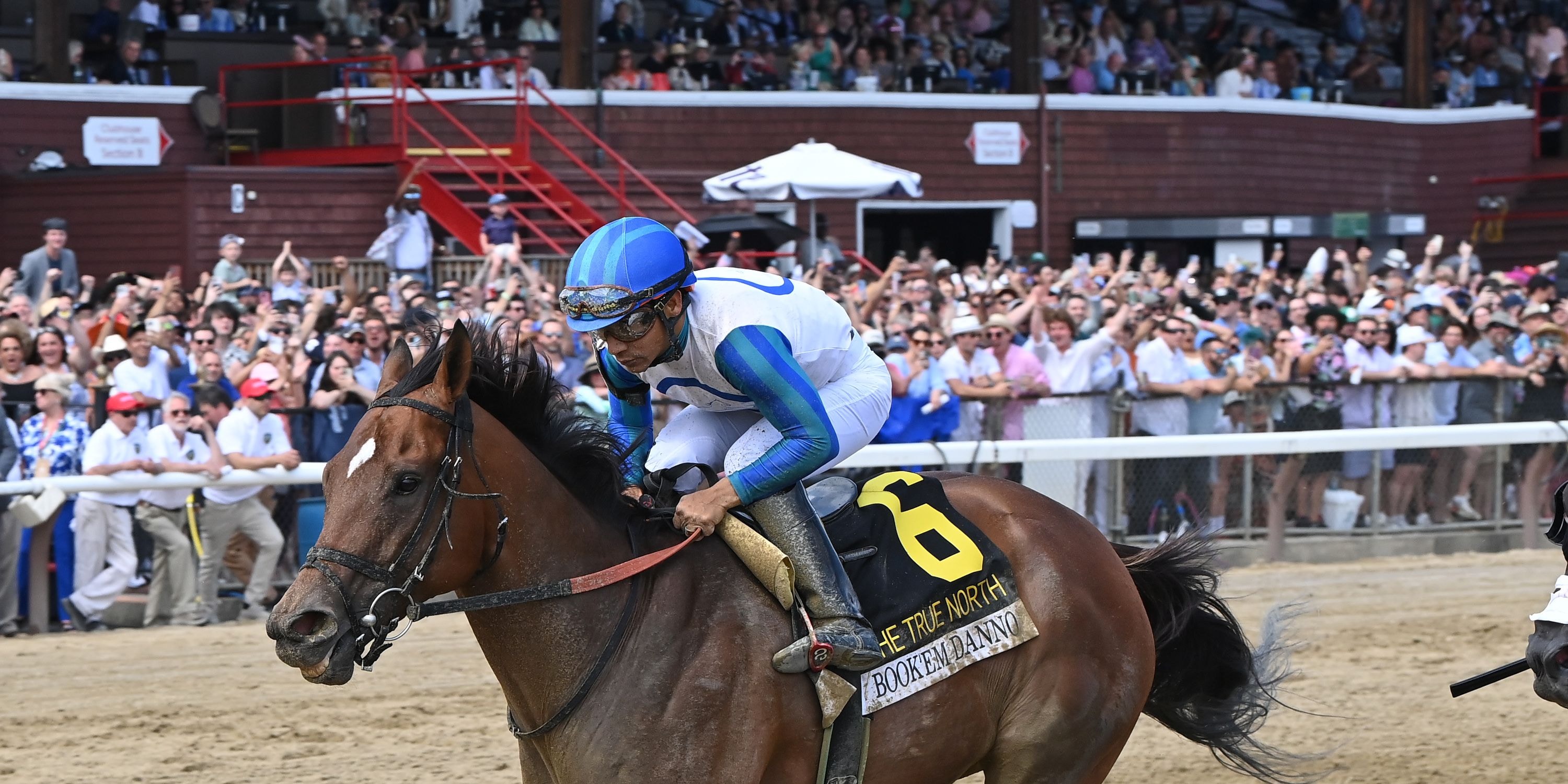 Book'em Danno after winning the True North (G3) at Saratoga.