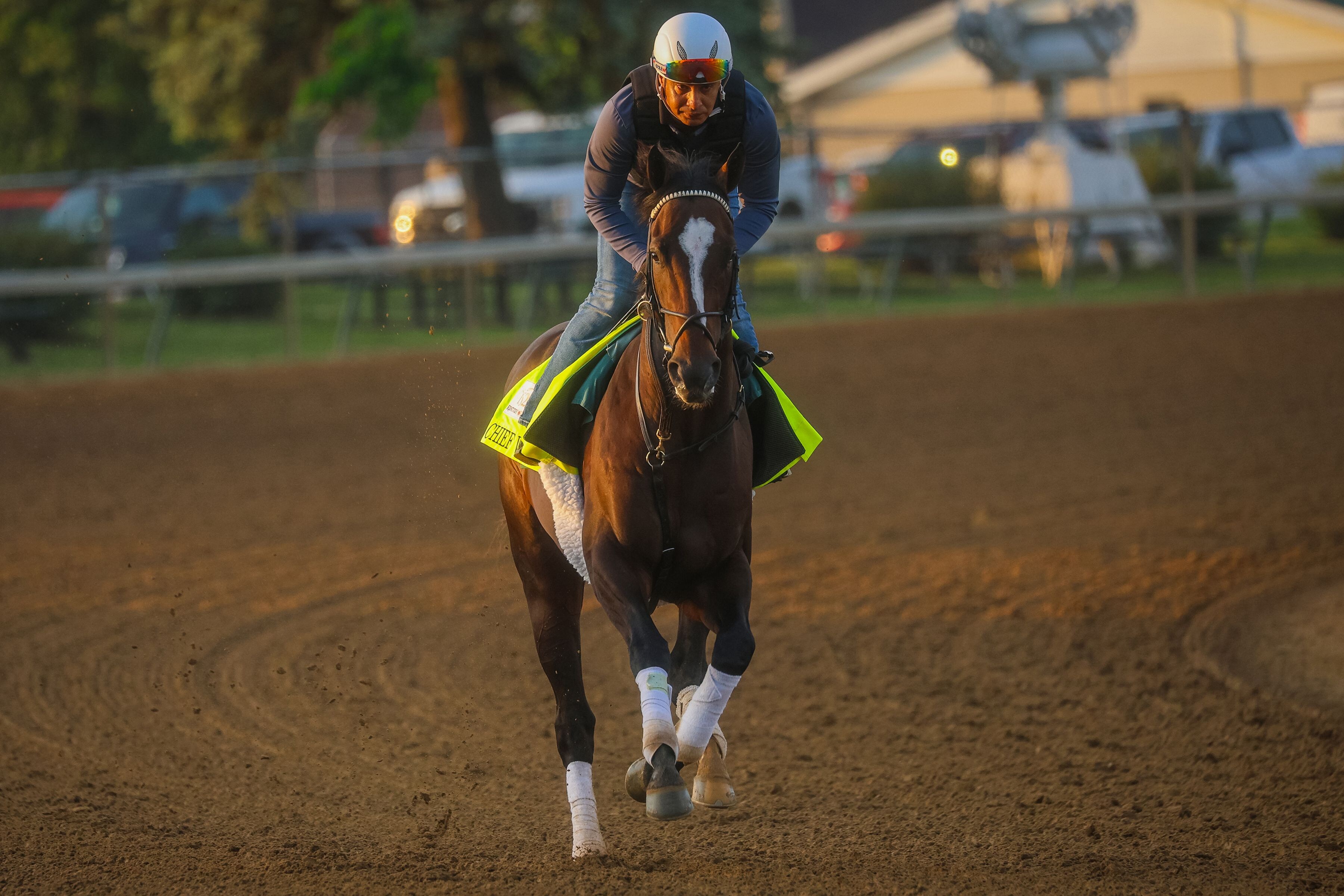 Chief Wallabee trains for the Kentucky Derby (Photo by Horsephotos.com)
