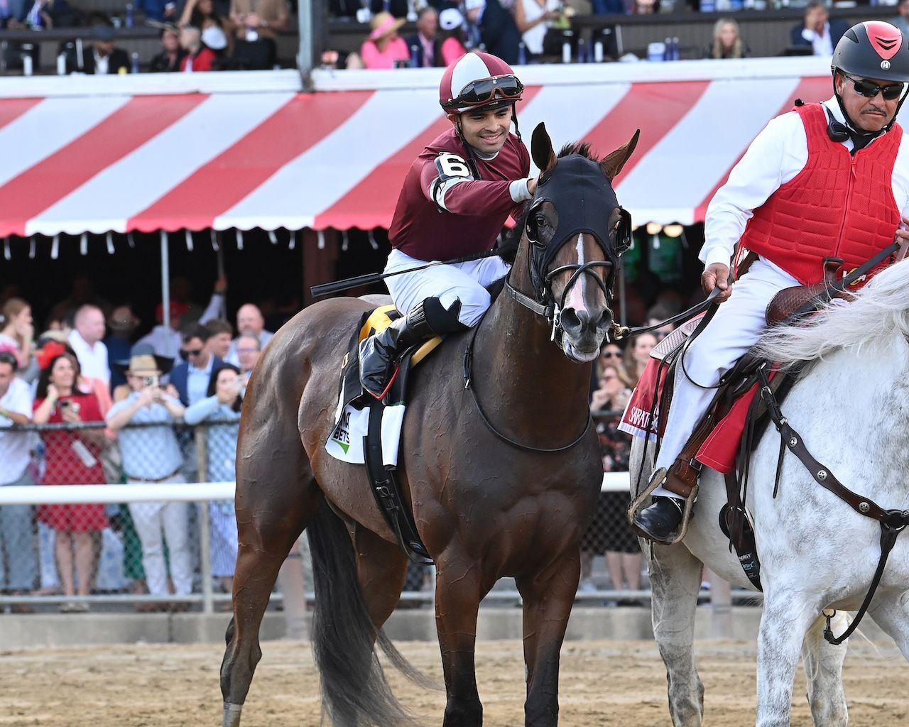 Dornoch wins the Belmont S. (G1) during Belmont at Saratoga