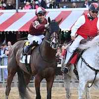 Dornoch wins the Belmont S. (G1) during Belmont at Saratoga