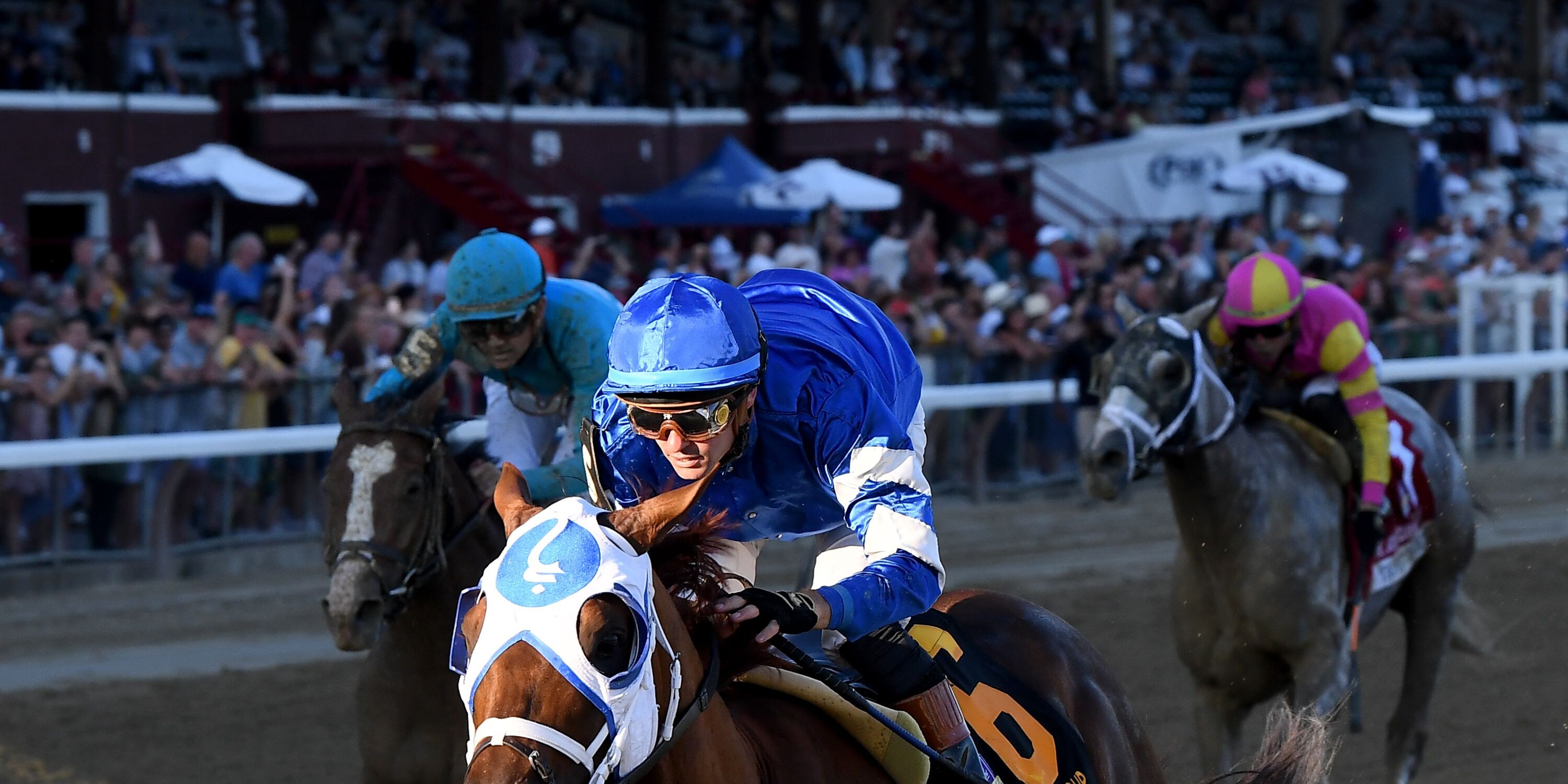 Highland Falls winning the Jockey Club Gold Cup (G1) at Saratoga