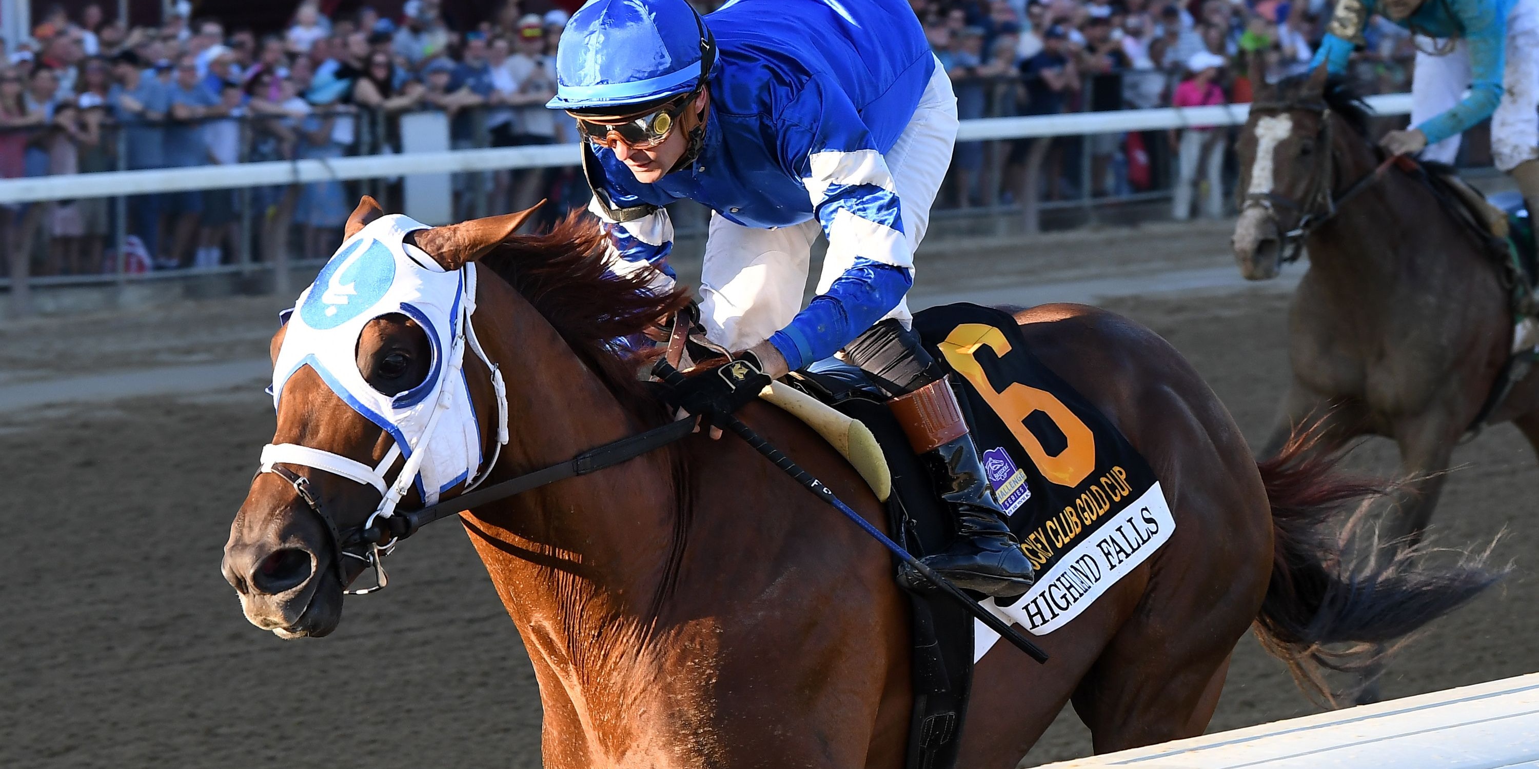 Highland Falls winning the Jockey Club Gold Cup (G1) at Saratoga 