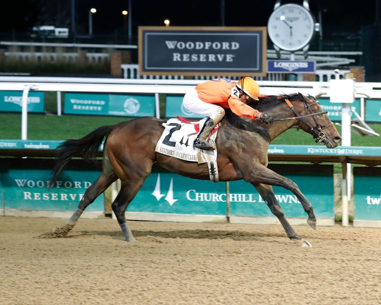 Honor Marie winning the Kentucky Jockey Club (G2) at Churchill Downs (Photo by Coady Photography)