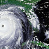 Satellite photo of Katrina courtesy of NOAA.