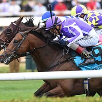 Title Role (#9) edges West End Kid to win the Belmont Derby (G1) at Saratoga.