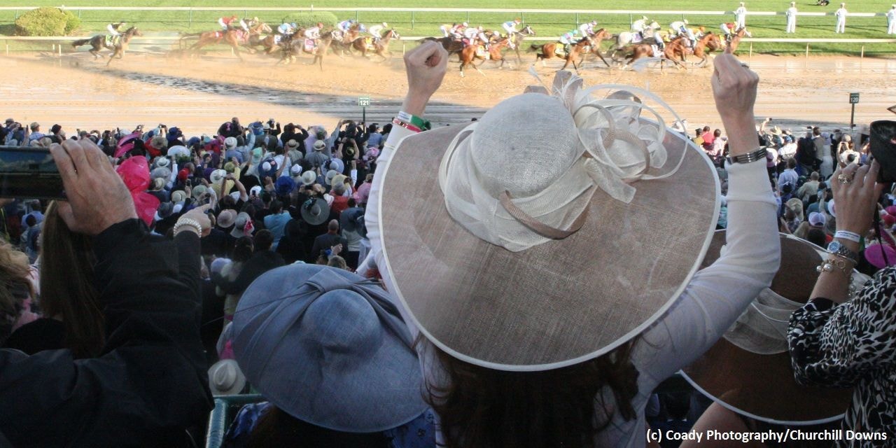 Fans cheer at Churchill Downs