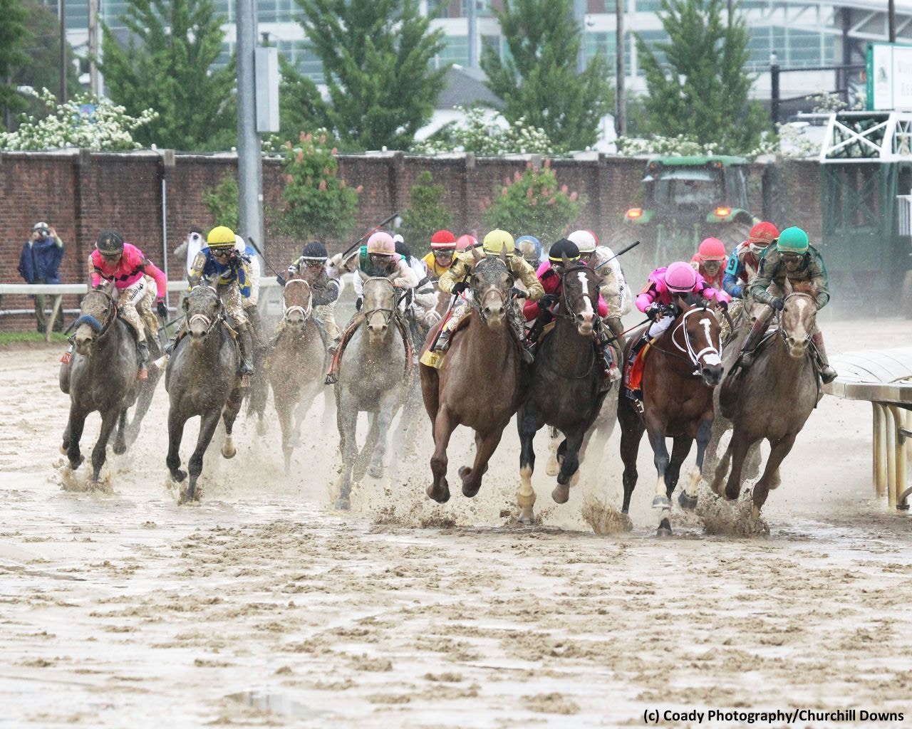 The 2019 Kentucky Derby (G1) at Churchill Downs took place over a sloppy track.