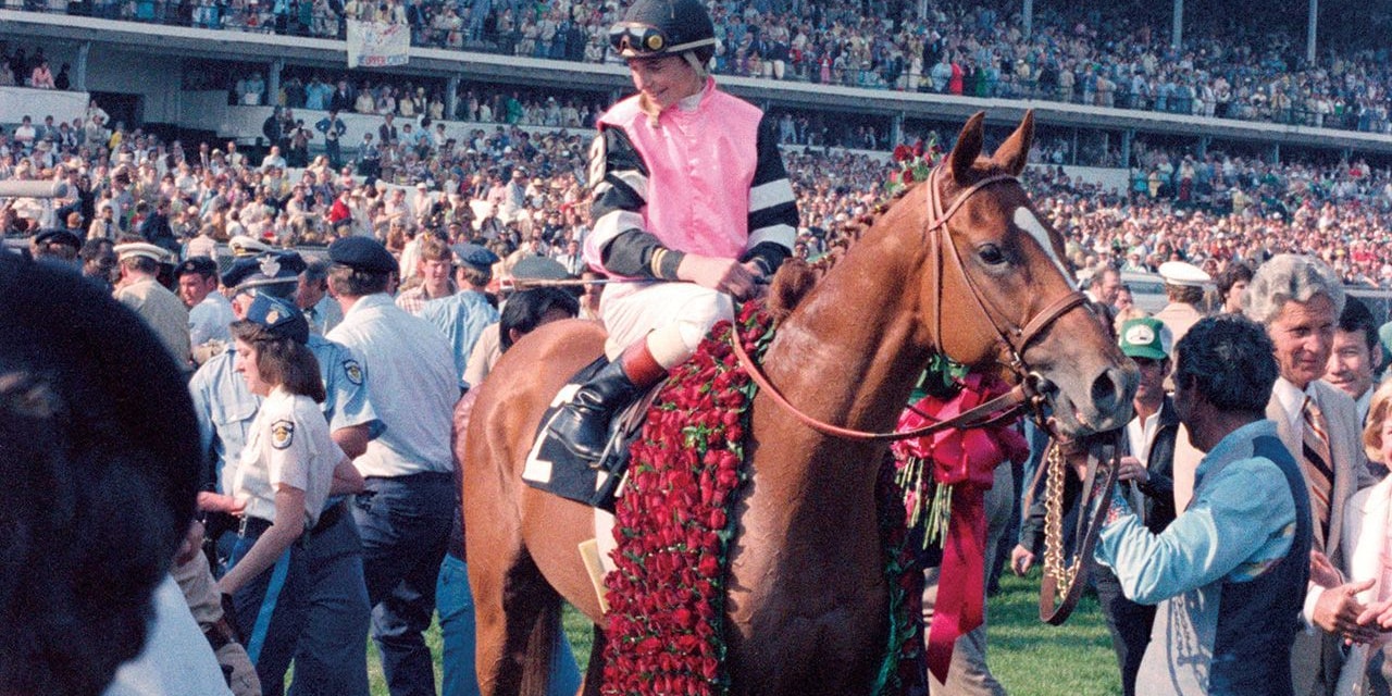 Affirmed and Steve Cauthen after winning the 1978 Kentucky Derby (Courtesy of the Kentucky Derby/Churchill Downs)